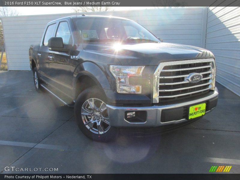 Blue Jeans / Medium Earth Gray 2016 Ford F150 XLT SuperCrew