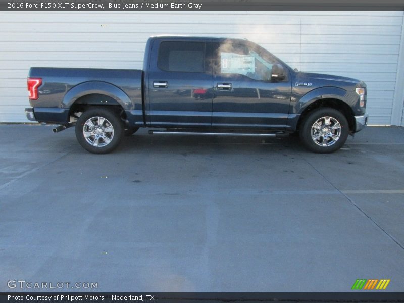 Blue Jeans / Medium Earth Gray 2016 Ford F150 XLT SuperCrew