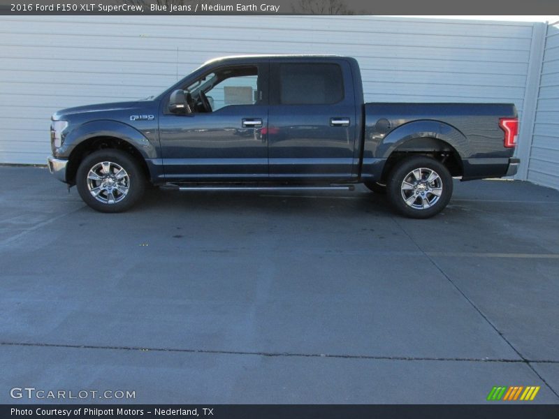 Blue Jeans / Medium Earth Gray 2016 Ford F150 XLT SuperCrew