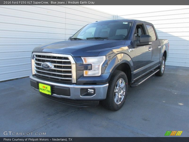 Blue Jeans / Medium Earth Gray 2016 Ford F150 XLT SuperCrew