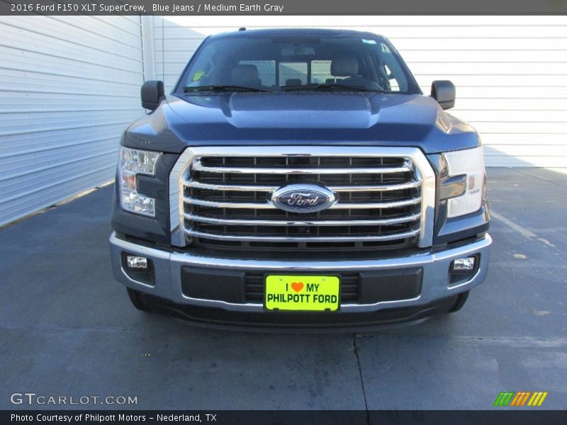 Blue Jeans / Medium Earth Gray 2016 Ford F150 XLT SuperCrew
