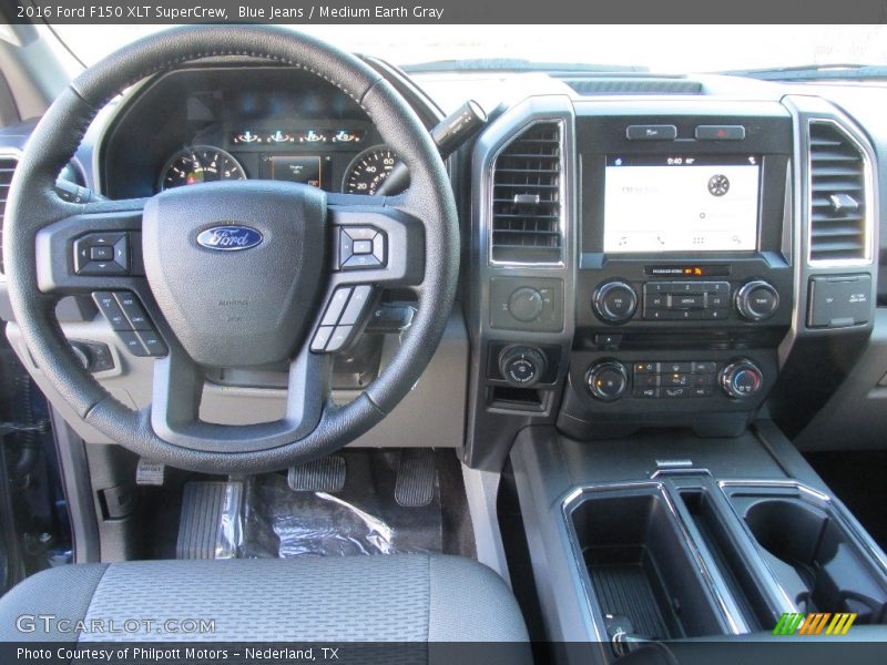 Blue Jeans / Medium Earth Gray 2016 Ford F150 XLT SuperCrew