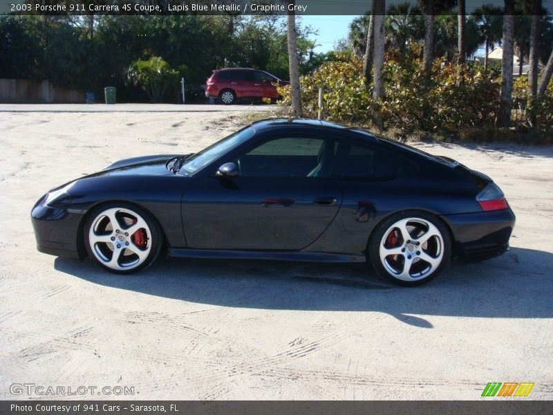 Lapis Blue Metallic / Graphite Grey 2003 Porsche 911 Carrera 4S Coupe