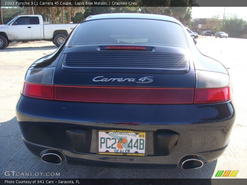 Lapis Blue Metallic / Graphite Grey 2003 Porsche 911 Carrera 4S Coupe