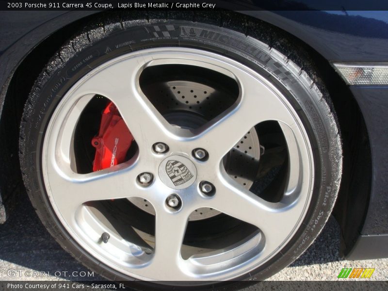 Lapis Blue Metallic / Graphite Grey 2003 Porsche 911 Carrera 4S Coupe