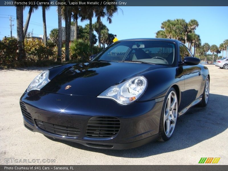 Lapis Blue Metallic / Graphite Grey 2003 Porsche 911 Carrera 4S Coupe