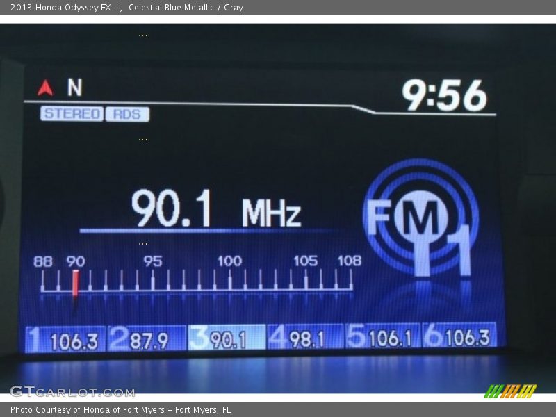 Celestial Blue Metallic / Gray 2013 Honda Odyssey EX-L