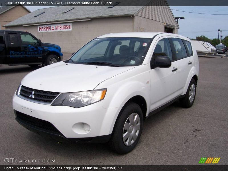 Diamond White Pearl / Black 2008 Mitsubishi Outlander ES 4WD