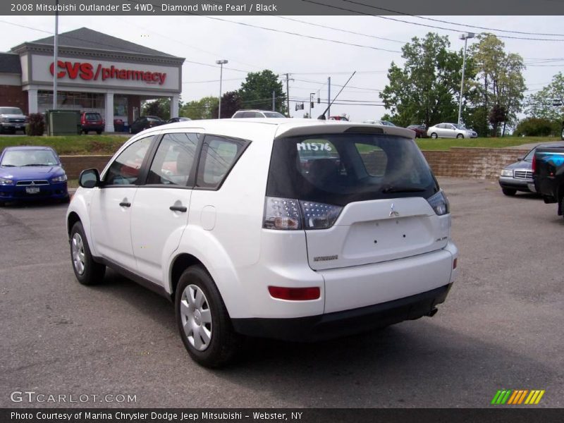 Diamond White Pearl / Black 2008 Mitsubishi Outlander ES 4WD