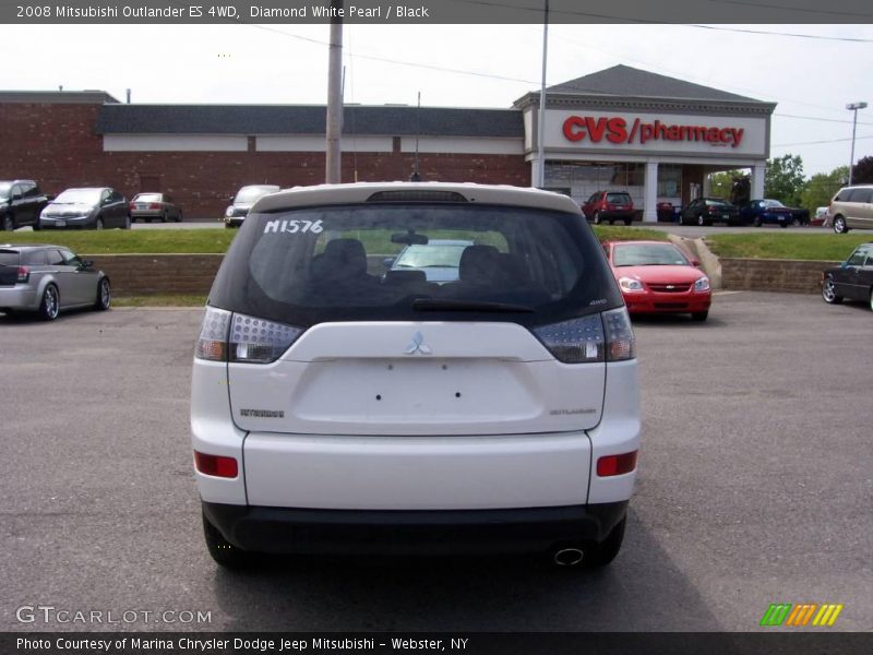 Diamond White Pearl / Black 2008 Mitsubishi Outlander ES 4WD
