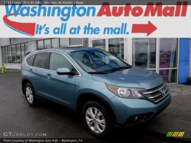 Mountain Air Metallic / Beige 2014 Honda CR-V EX AWD