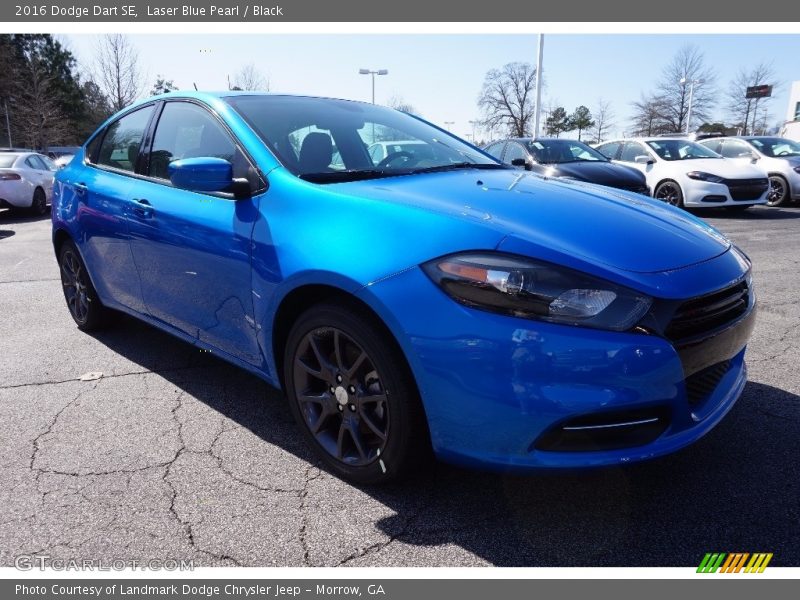 Laser Blue Pearl / Black 2016 Dodge Dart SE
