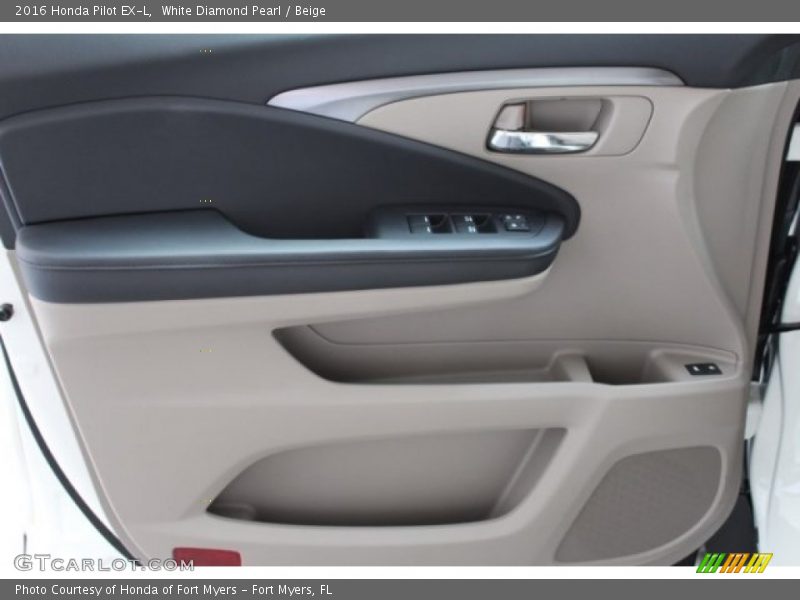 White Diamond Pearl / Beige 2016 Honda Pilot EX-L