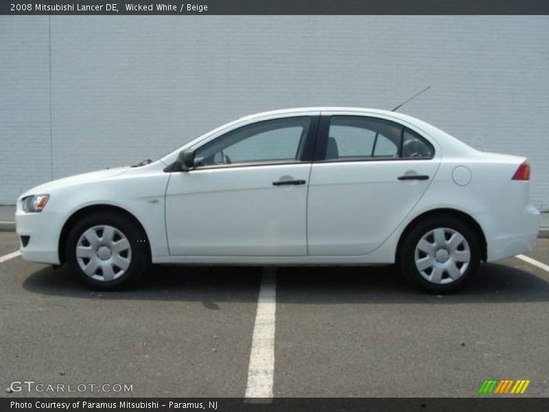 Wicked White / Beige 2008 Mitsubishi Lancer DE