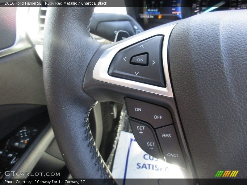 Ruby Red Metallic / Charcoal Black 2016 Ford Fusion SE
