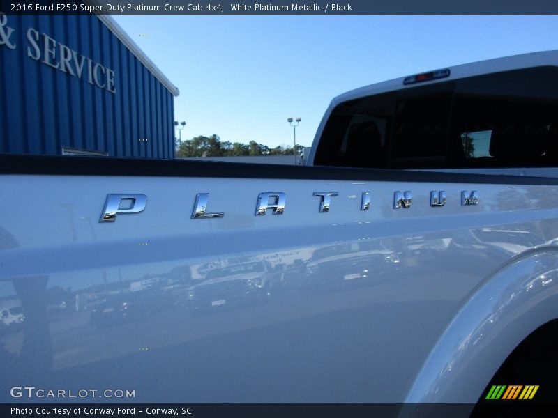 White Platinum Metallic / Black 2016 Ford F250 Super Duty Platinum Crew Cab 4x4