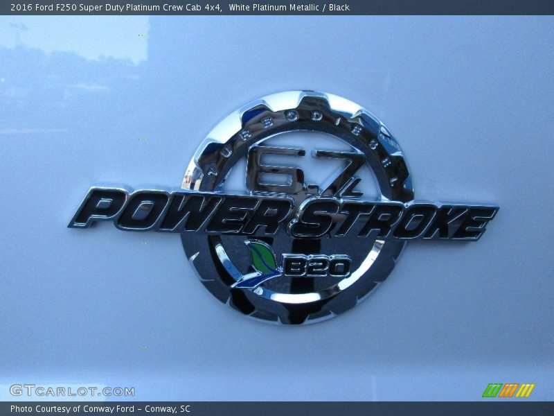 White Platinum Metallic / Black 2016 Ford F250 Super Duty Platinum Crew Cab 4x4