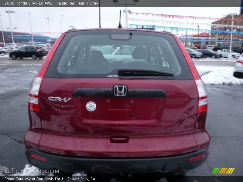 Tango Red Pearl / Gray 2008 Honda CR-V LX 4WD