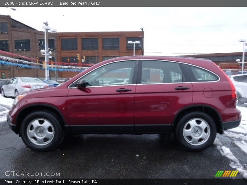 Tango Red Pearl / Gray 2008 Honda CR-V LX 4WD