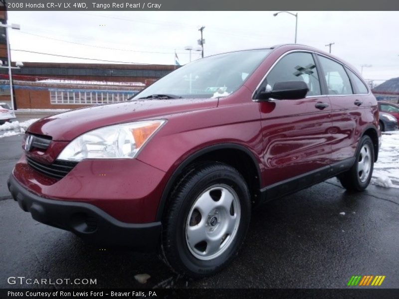 Tango Red Pearl / Gray 2008 Honda CR-V LX 4WD