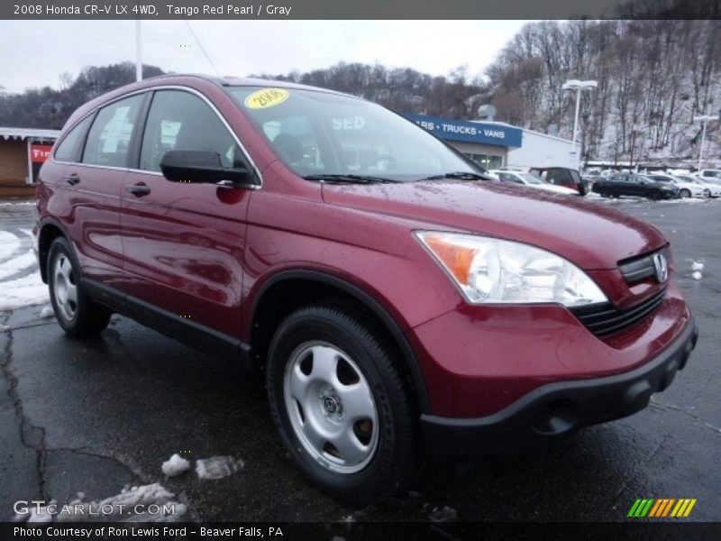 Tango Red Pearl / Gray 2008 Honda CR-V LX 4WD