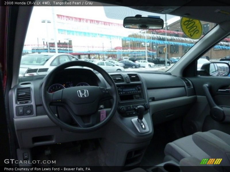 Tango Red Pearl / Gray 2008 Honda CR-V LX 4WD