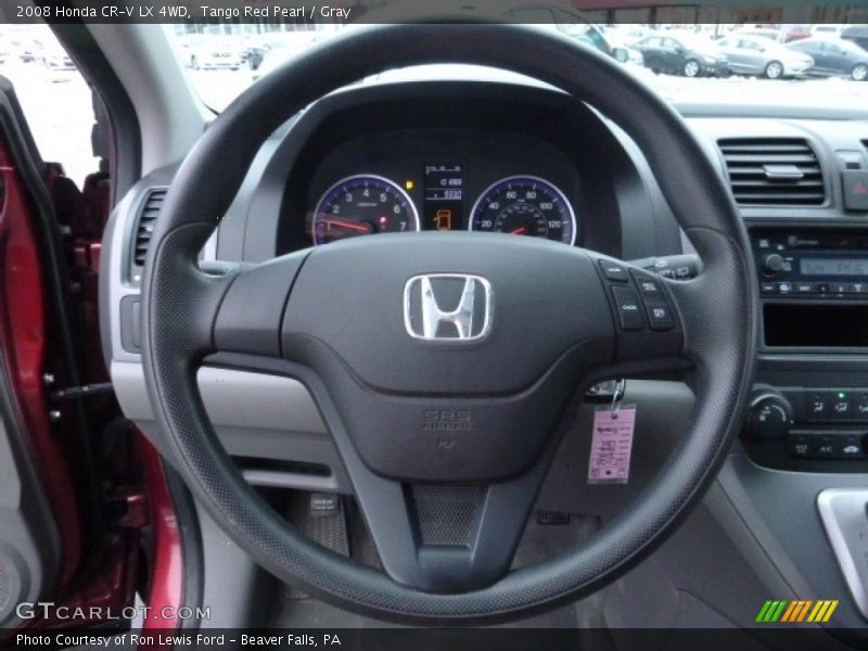 Tango Red Pearl / Gray 2008 Honda CR-V LX 4WD