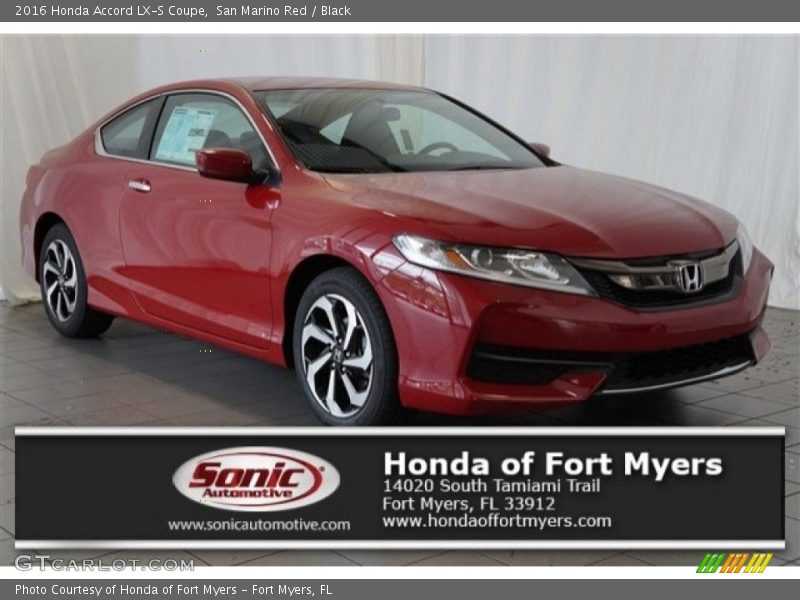 San Marino Red / Black 2016 Honda Accord LX-S Coupe