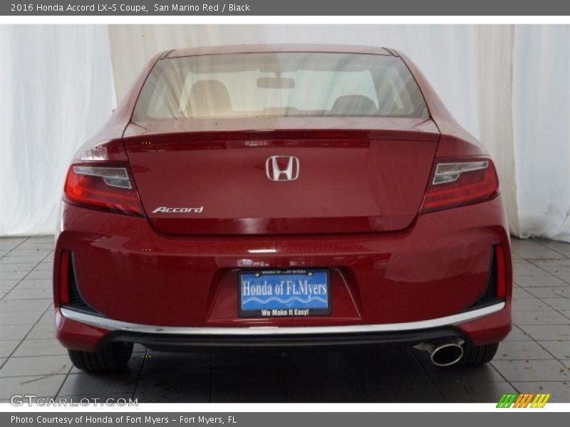 San Marino Red / Black 2016 Honda Accord LX-S Coupe