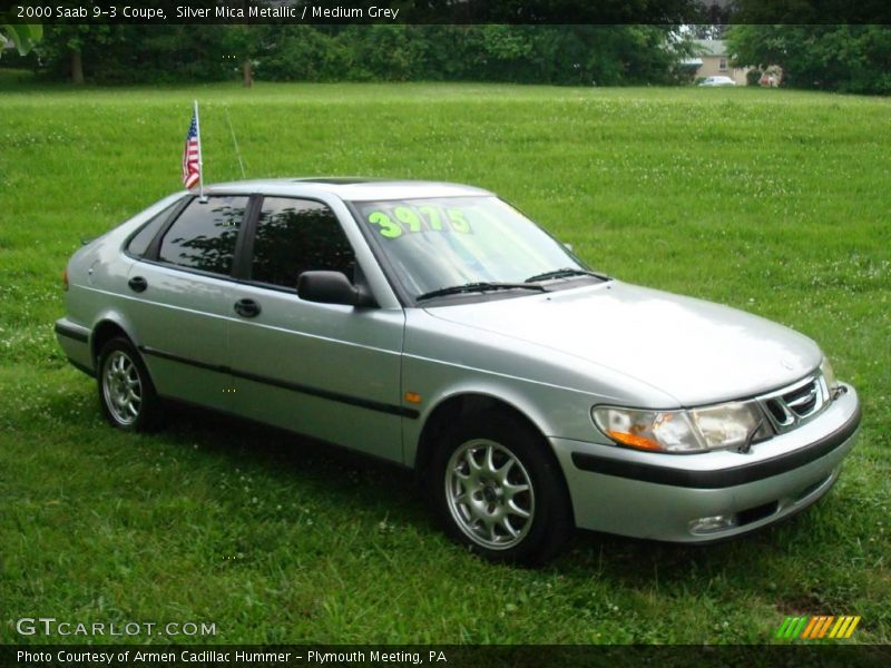 Silver Mica Metallic / Medium Grey 2000 Saab 9-3 Coupe