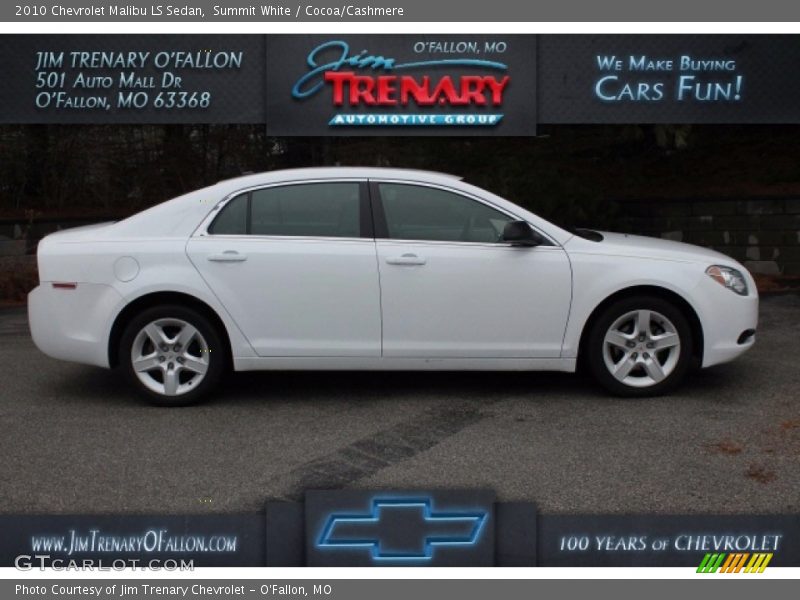 Summit White / Cocoa/Cashmere 2010 Chevrolet Malibu LS Sedan