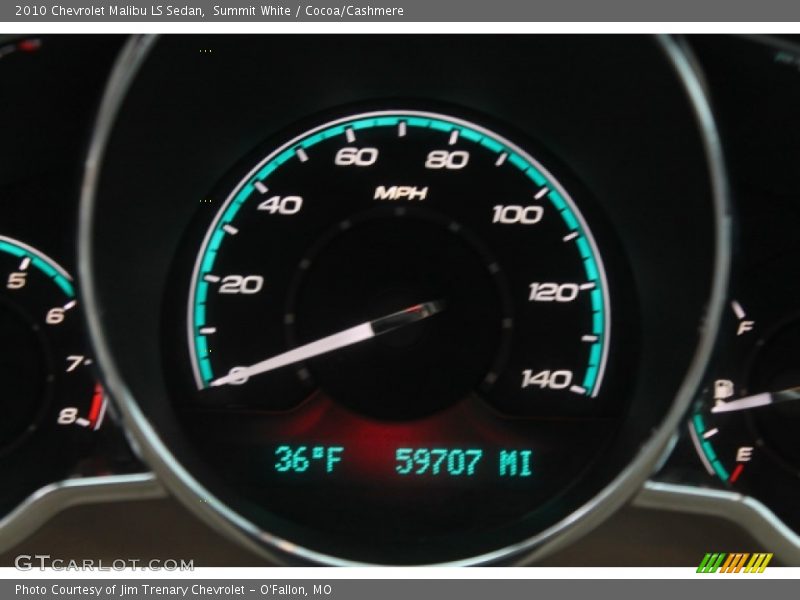 Summit White / Cocoa/Cashmere 2010 Chevrolet Malibu LS Sedan