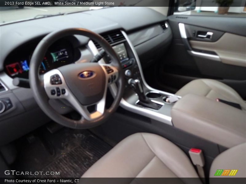 White Suede / Medium Light Stone 2013 Ford Edge SEL AWD
