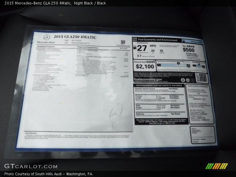 Night Black / Black 2015 Mercedes-Benz GLA 250 4Matic