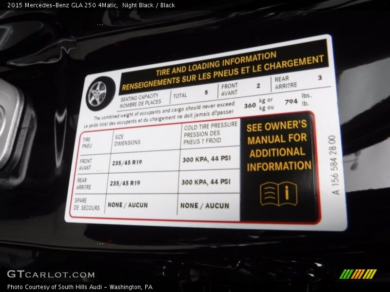 Night Black / Black 2015 Mercedes-Benz GLA 250 4Matic
