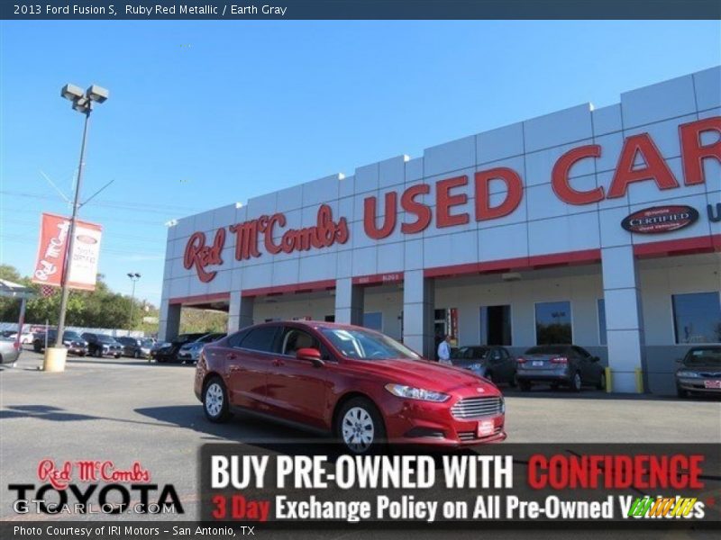 Ruby Red Metallic / Earth Gray 2013 Ford Fusion S