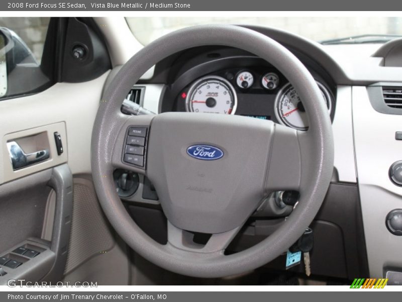 Vista Blue Metallic / Medium Stone 2008 Ford Focus SE Sedan