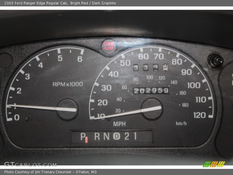 Bright Red / Dark Graphite 2003 Ford Ranger Edge Regular Cab