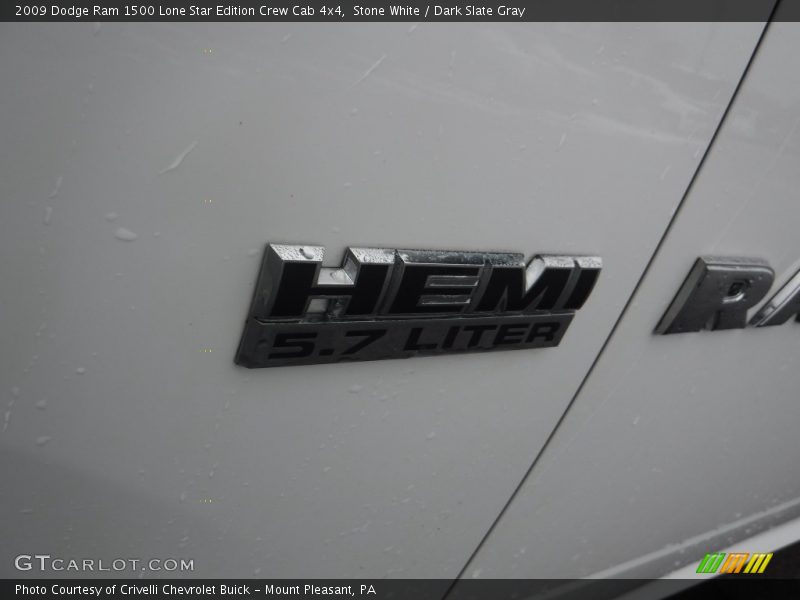 Stone White / Dark Slate Gray 2009 Dodge Ram 1500 Lone Star Edition Crew Cab 4x4