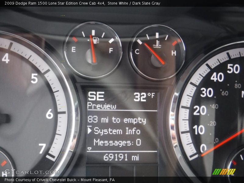 Stone White / Dark Slate Gray 2009 Dodge Ram 1500 Lone Star Edition Crew Cab 4x4