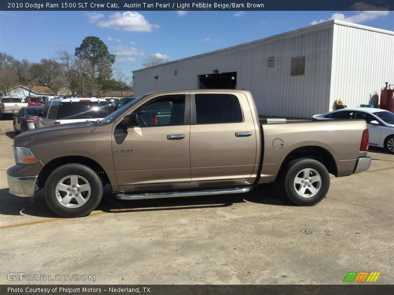 Austin Tan Pearl / Light Pebble Beige/Bark Brown 2010 Dodge Ram 1500 SLT Crew Cab