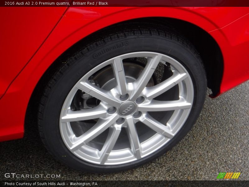 Brilliant Red / Black 2016 Audi A3 2.0 Premium quattro