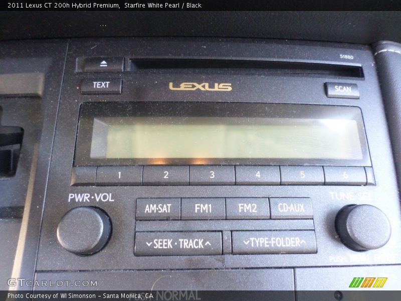 Starfire White Pearl / Black 2011 Lexus CT 200h Hybrid Premium