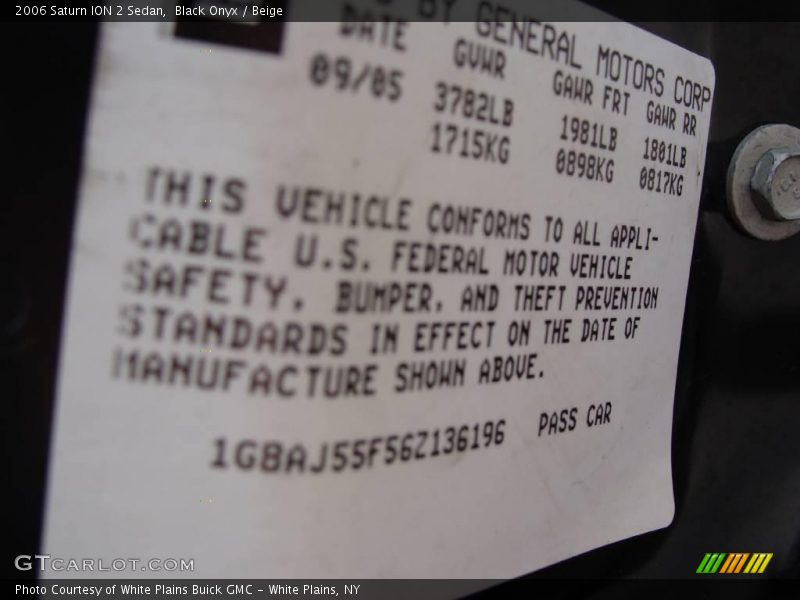Black Onyx / Beige 2006 Saturn ION 2 Sedan