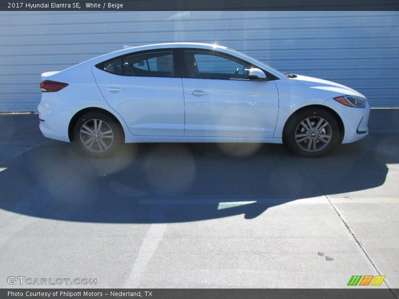 White / Beige 2017 Hyundai Elantra SE