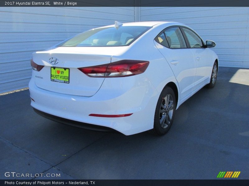 White / Beige 2017 Hyundai Elantra SE