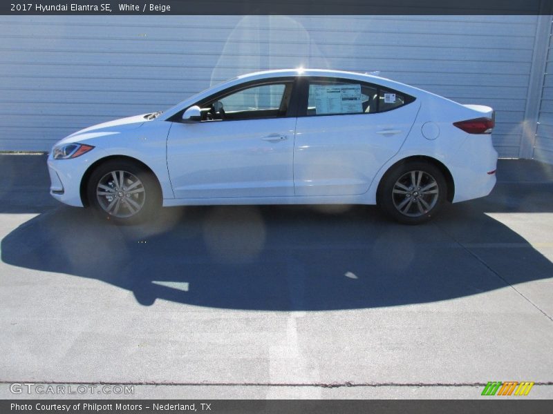 White / Beige 2017 Hyundai Elantra SE