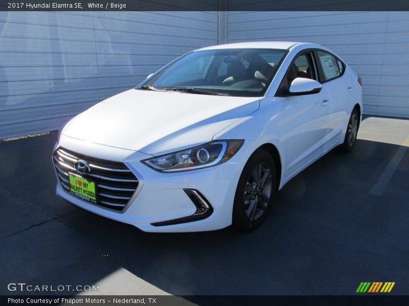 White / Beige 2017 Hyundai Elantra SE