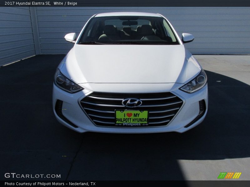 White / Beige 2017 Hyundai Elantra SE