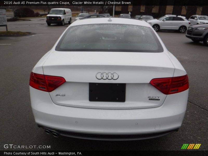 Glacier White Metallic / Chestnut Brown 2016 Audi A5 Premium Plus quattro Coupe